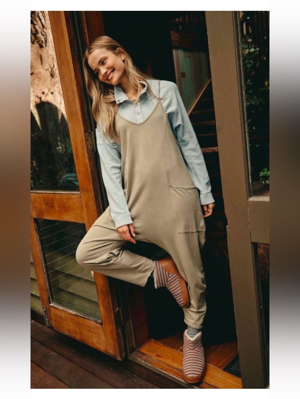FP MOVEMENT by Free People Hot Shot Onesie | Sage Stone | Size XS - Picture 2 of 9